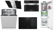 Set kuchyňských spotřebičů Miele (indukce, XXL myčka, kombinovaná chladnička, konvektomat, digestoř) - výhodný set